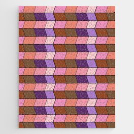 Geometric Op Art in Purple Jigsaw Puzzle