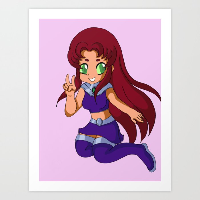 Teen Titans Chibi Starfire Art Print By Hyathyst Society6