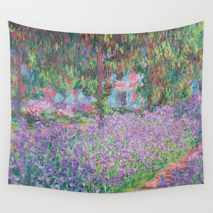 Garden Lily, Monet, Purple, Art Print Wall Tapestry