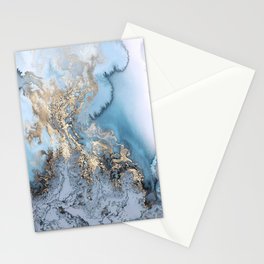 Gold and Blue Marble Stationery Cards
