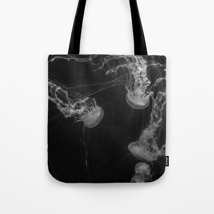 Jellyfish (Black and White) Tote Bag