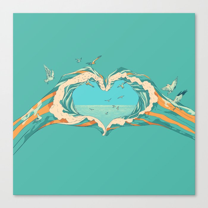 My Heart & The sea Canvas Print