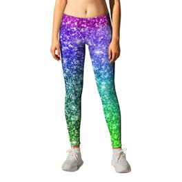 Rainbow Glitter Leggings | Modern, Rainbow, Glittertexture, Glitterpattern, Graphicdesign, Shiny, Colorfulglitter, Unicornglitter, Texture, Girly 