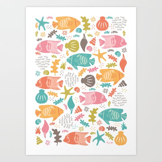 Retro Fish Art Print