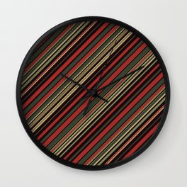 Just Stripes 3 Wall Clock | Christmas, Holidays, Christmascolors, Stripes, Digital, Graphicdesign, Pattern 