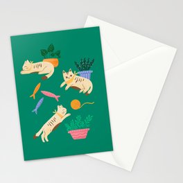 Cats and plants Stationery Cards
