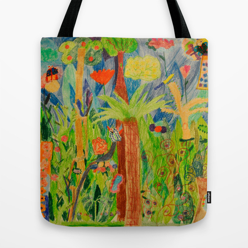 Paradise Delight Kids Painting By Elisavet Tote Bag By Azima