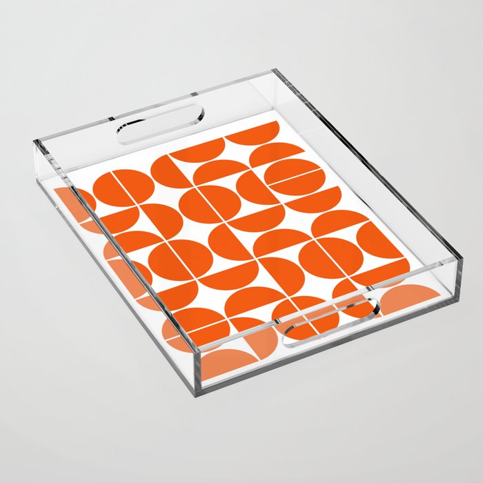 Mid Century Modern Geometric 04 Orange Acrylic Tray