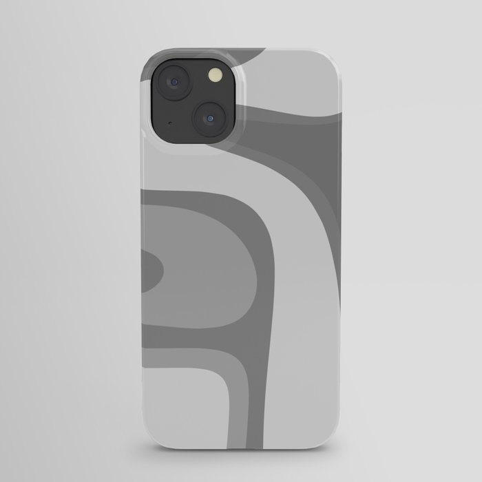 Copacetic Retro Abstract Pattern in Gray Monochrome  iPhone Case