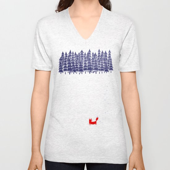Alone in the forest Unisex V-Neck