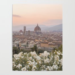 Il Duomo At Sunset Photo | Florence City View In Pastel Colors Art Print | Tuscany, Italy Travel Photography Poster