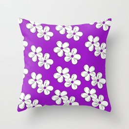 Flower Pattern On Purple Background Throw Pillow