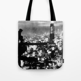 Late night construction in NYC Tote Bag