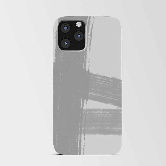 Abstract Minimalist Painted Brushstrokes 1 in Light Gray iPhone Card Case