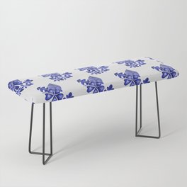 Tropical Blooms - Navy Blue Bench