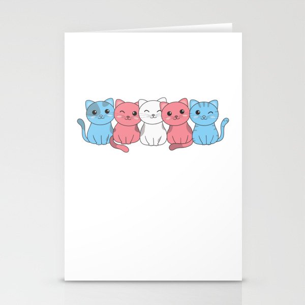 Transgender Flag Cat Pride Lgbtq Cute Cat Stationery Cards