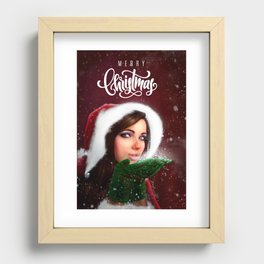Lady Christmas Recessed Framed Print