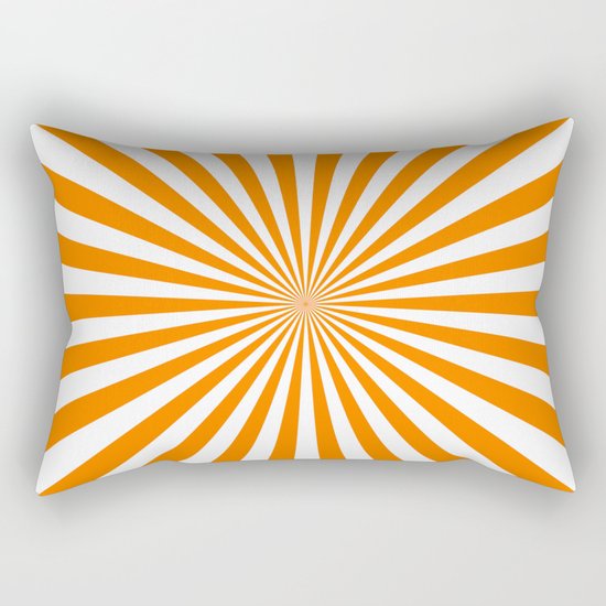 Starburst (Orange/White) Rectangular Pillow
