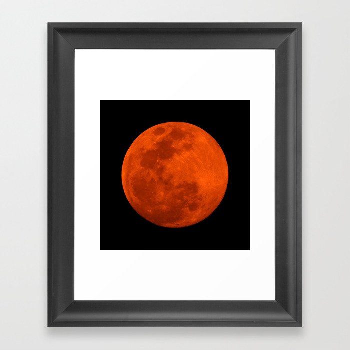 Orange Moon Framed Art Print