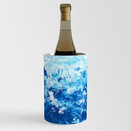 Abstract Blue Brushstrokes Painting Wine Chiller