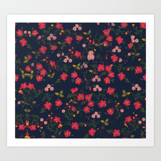 Pink Floral Art Print