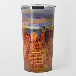 Montreal from Mont Royal during Sunset Travel Mug