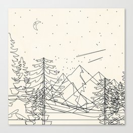 Minimal Line Mountain Beauty I Canvas Print