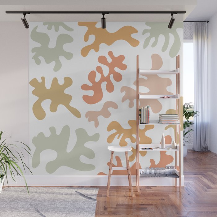 Colorful Beachy Squiggle Art Wall Mural