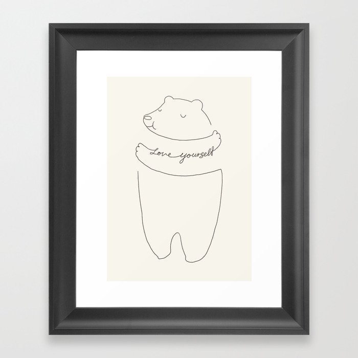 Love Yourself Bear Framed Art Print