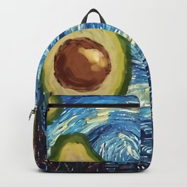 Starry Night, Avocado  Backpack | Watercolor, Oil, Illustration, Vangough, Abstract, Acrylic, Pattern, Starrynight, Avocado, Starry 