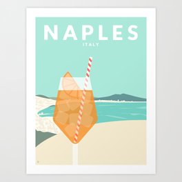 Naples, Italy Travel Poster Art Print