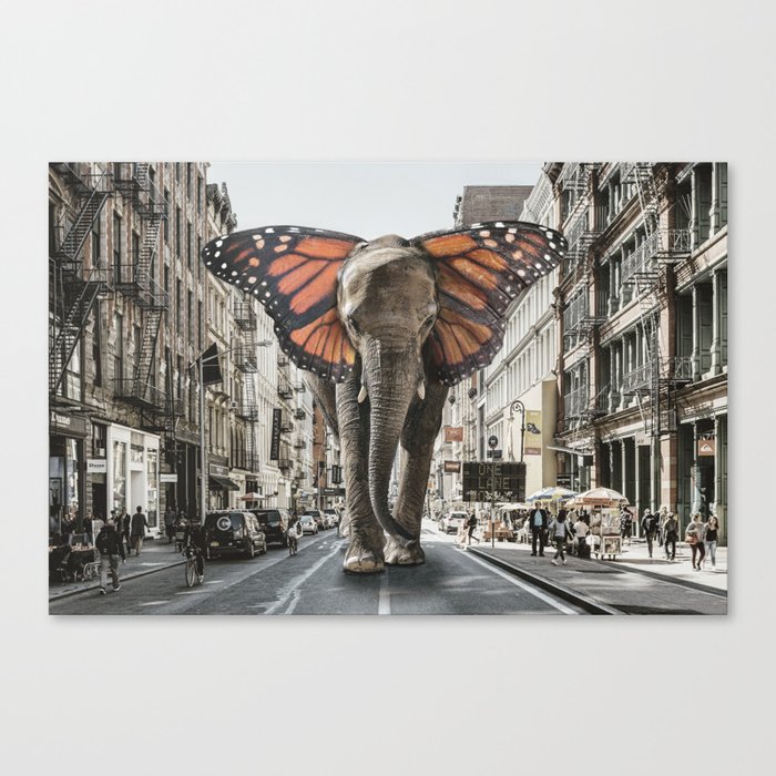 Lost Butterphant in NYC Canvas Print