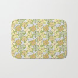 muted pastel pink yellow green flowering dogwood symbolize rebirth and hope Bath Mat