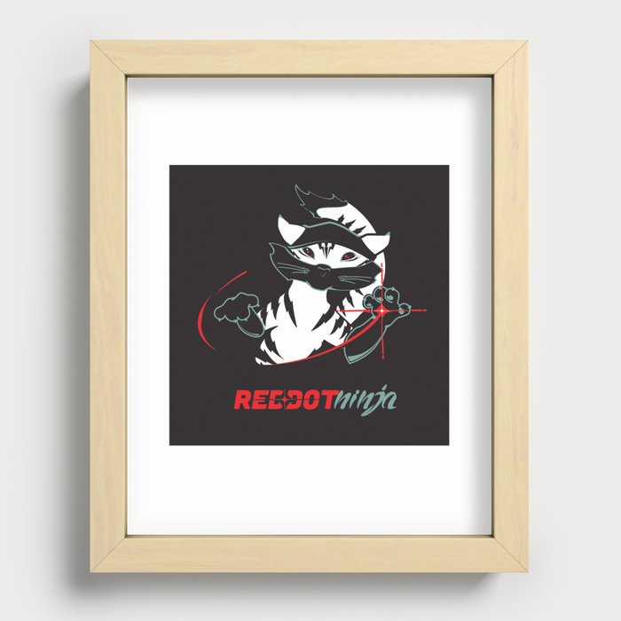 Red Dot Ninja (revised) Recessed Framed Print