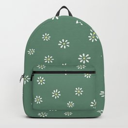 Small Retro Daisys - Green Backpack