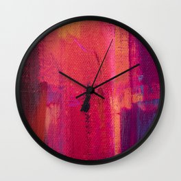 abstract silhouettes i the city Wall Clock | Canvas, Abstract, Coffeemug, Decoronabudget, Hotcolors, Comforters, Phonecases, Artprints, Purple, Painting 