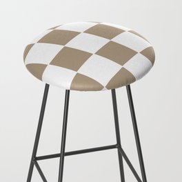 Beige & White Check, Modern Checkerboard  Bar Stool
