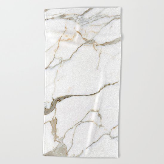 White Marble Beach Towel