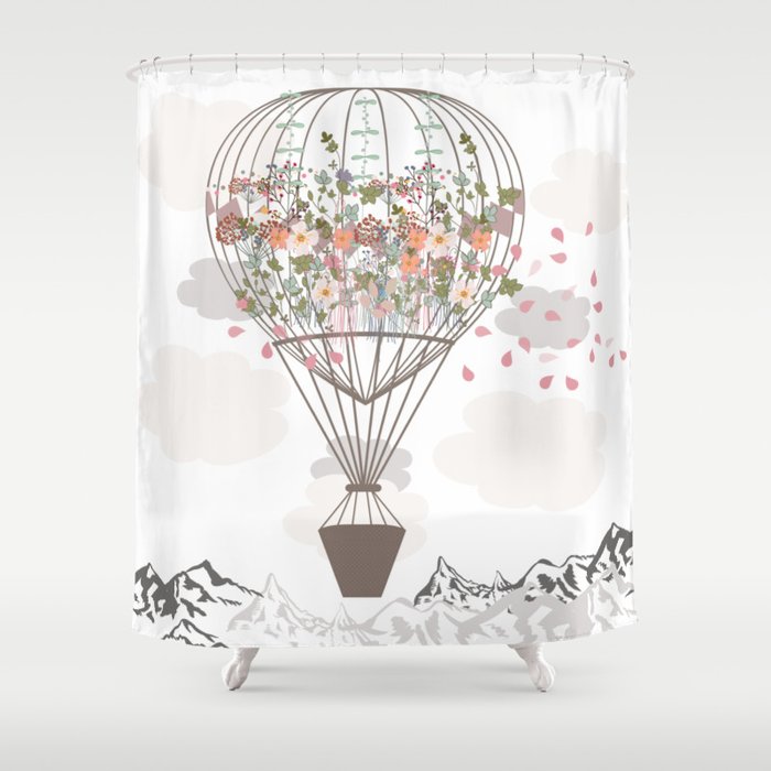Air Balloon With Flowers And Mountains Fashion Tripping