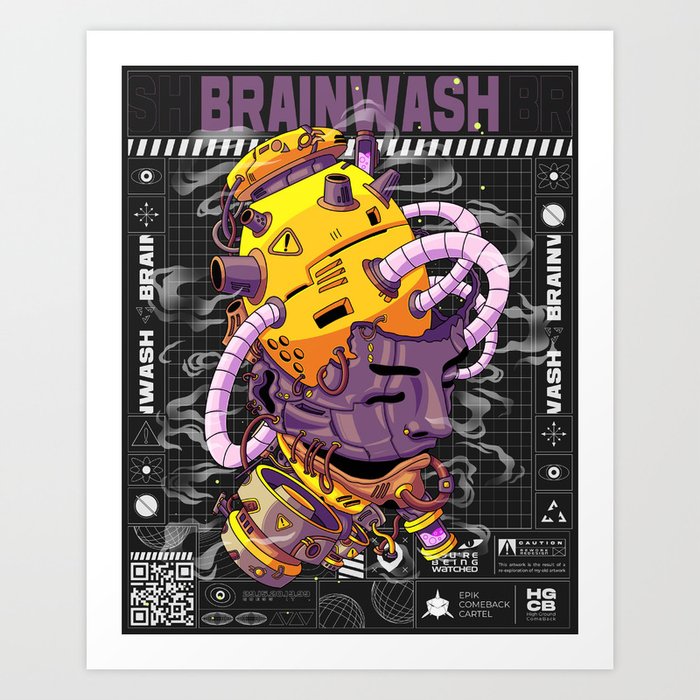 Mech Brainwash; Smoked Haze Series with urban design Art Print