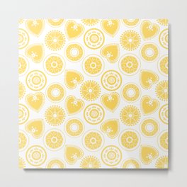 Cute as a Button in Yellow Metal Print