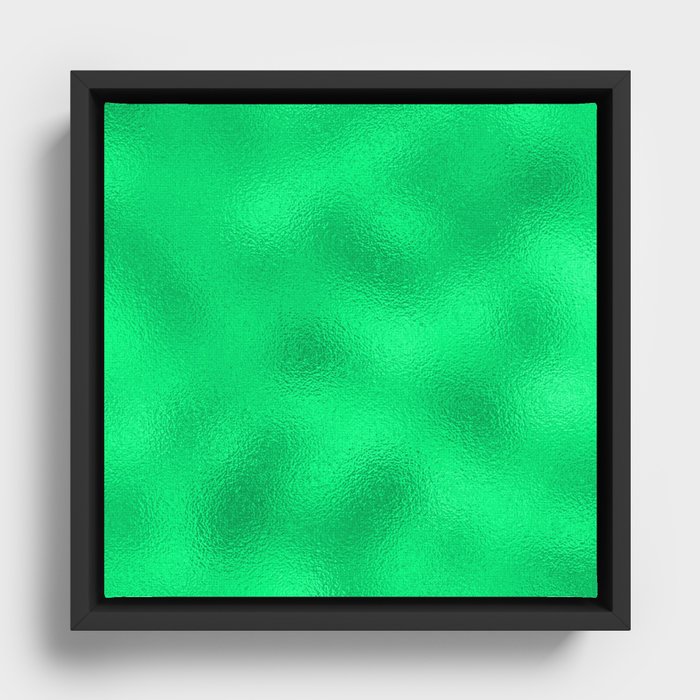 Green Neon Glass Foil Modern Collection Framed Canvas