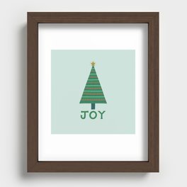 Joy Christmas Tree Recessed Framed Print