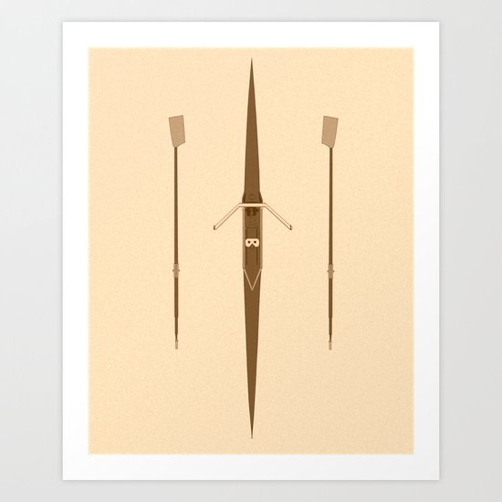 rowing single scull Art Print