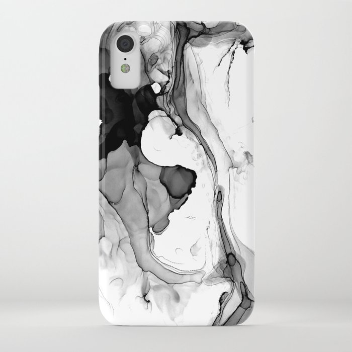 soft black marble iphone case