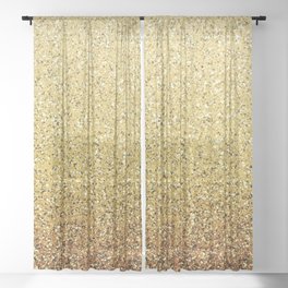 Gold Ombre Glitter Sheer Curtain