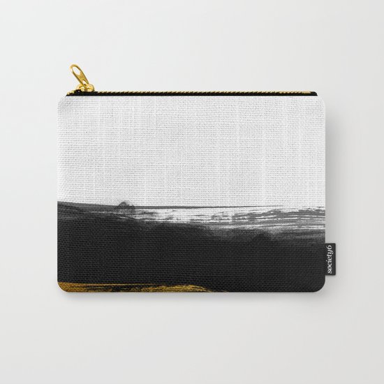 Black and Gold grunge stripes on clear white backround - Stripe- Striped Carry-All Pouch