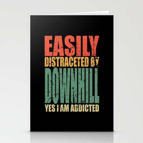 Downhill Saying Funny Stationery Cards