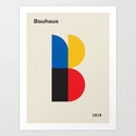 Vintage poster-Bauhaus "B" 1918. Art Print
