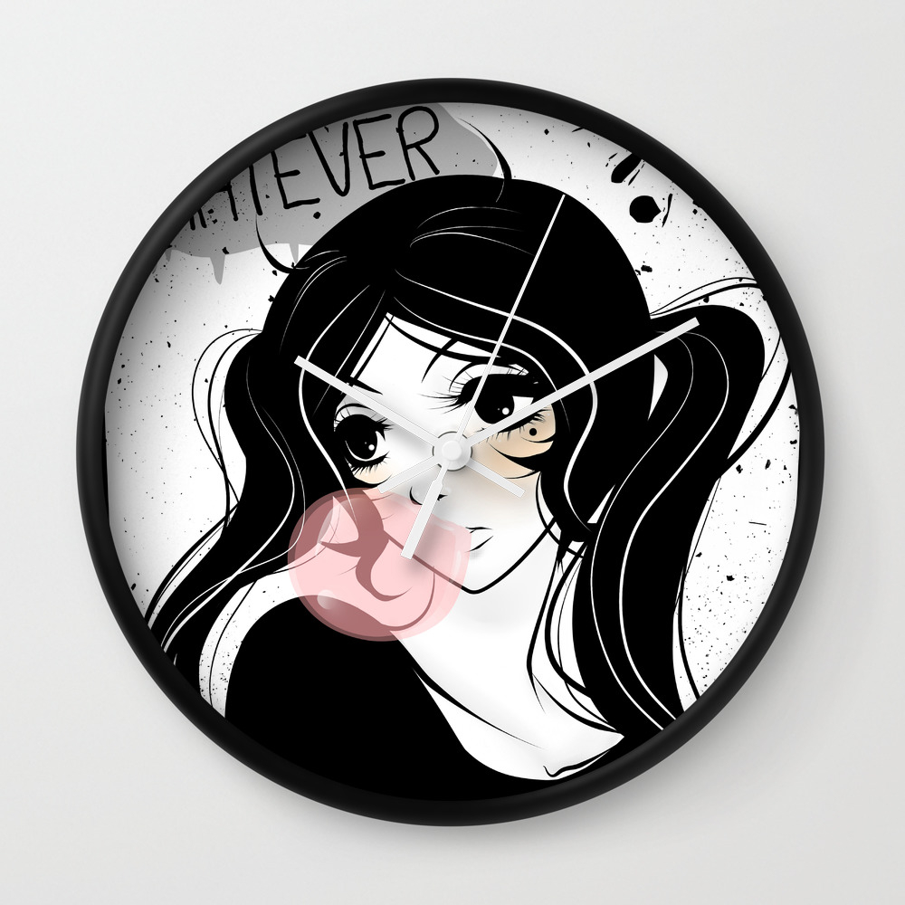 Kawaii Neko Anime Girl Wall Clock By Amysunluvr Society6